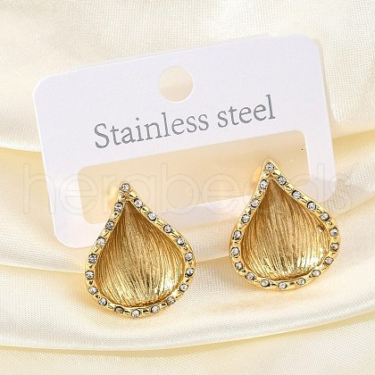 304 Stainless Steel Shell Shape Stud Earrings EJEW-M073-14G-02-1