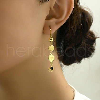 Gold Plated Fashionable Casual Coin Women's Earrings Ear Decorations Ear Drops FT0810-1