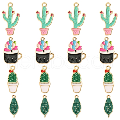 16Pcs 4 Styles Alloy Enamel Pendants ENAM-FS0001-86-1