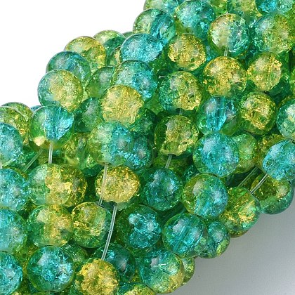 Crackle Glass Beads Strands X-CCG-Q002-8mm-07-1