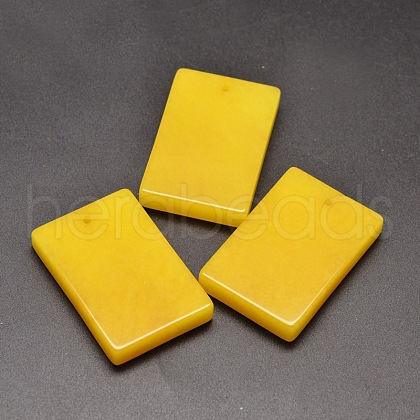 Dyed Natural Malaysia Jade Rectangle Pendants G-L407-10-1