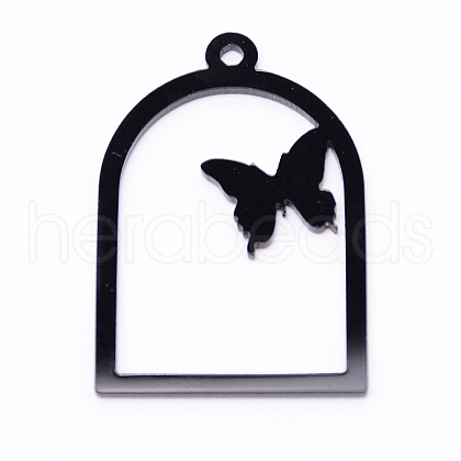 Acrylic Open Back Bezel Pendants SACR-WH0002-11-1