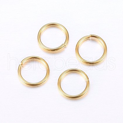 304 Stainless Steel Open Jump Rings X-STAS-O098-01G-10-1