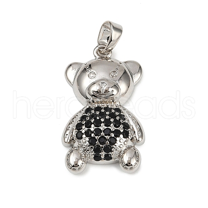 Brass Micro Pave Cubic Zirconia Pendants KK-E795-24P-01-1