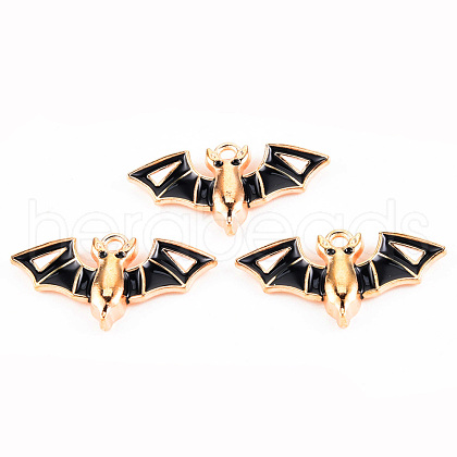 Light Gold Tone Alloy Enamel Pendants ENAM-T018-01-1