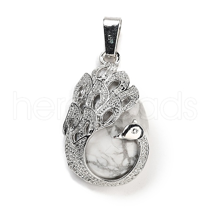 Natural Howlite Teardrop Pendants G-G112-03P-08-1
