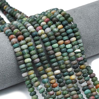 Natural Indian Agate Beads Strands G-P575-A08-6x4mm-1