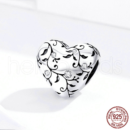 925 Sterling Silver Euorpean Beads STER-FF0012-02AS-1