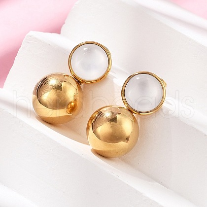 304 Stainless Steel Stud Earrings EJEW-D319-14G-1
