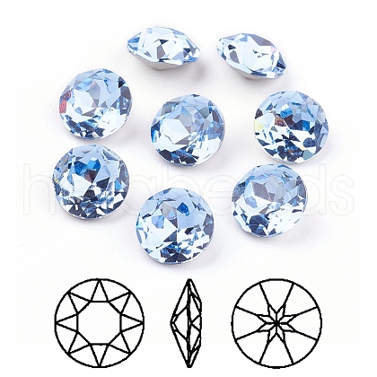 Pointed Back & Back Plated K9 Glass Rhinestone Cabochons RGLA-J012-8mm-211-1