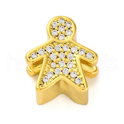 Rack Plating Brass Micro Pave Cubic Zirconia Beads KK-Z081-18-1