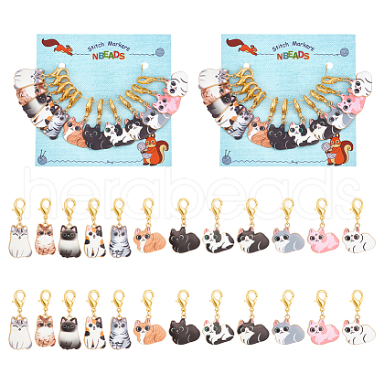 Cat Stitch Markers HJEW-AB00278-1