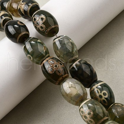 Tibetan Style dZi Beads Strands G-S389-A15-1