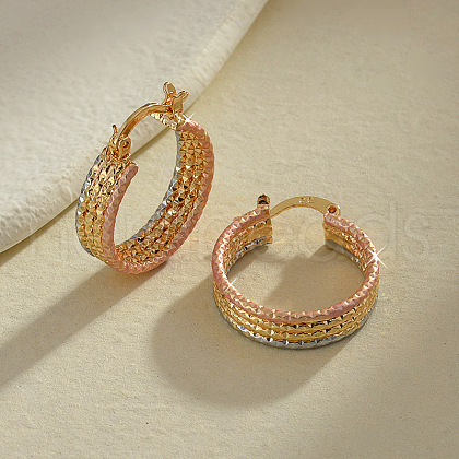 Brass Hoop Earrings for Women EJEW-F365-02M-1