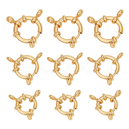 Unicraftale 9Pcs 3 Styles Ion Plating(IP) 304 Stainless Steel Spring Ring Clasps STAS-UN0052-55-1