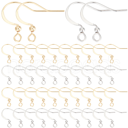 SUNNYCLUE 100Pcs 2 Styles Brass Ear Wire KK-SC0004-85-1