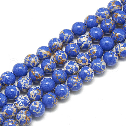 Synthetic Imperial Jasper Beads Strands G-S300-42E-6mm-1