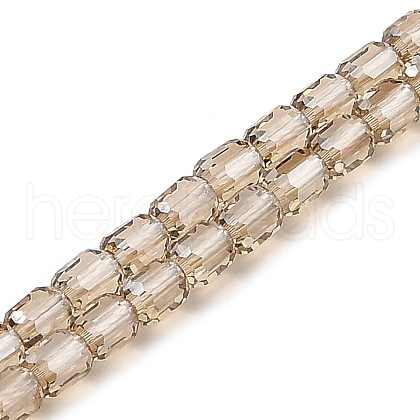 Electroplate Transparent Glass Beads Strands GLAA-C029-02A-07-1