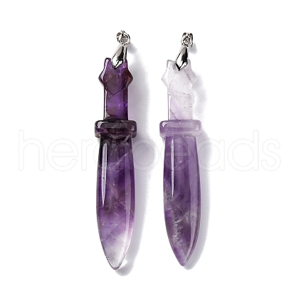 Natural Amethyst Big Pendants G-K338-41P-03-1
