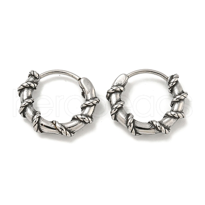 316 Surgical Stainless Steel Hoop Earrings EJEW-D096-19F-AS-1