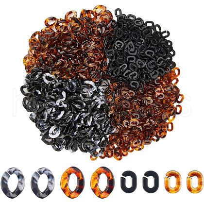 SUPERFINDINGS 800Pcs 4 Style Transparent Acrylic Linking Rings OACR-FH0001-035-1