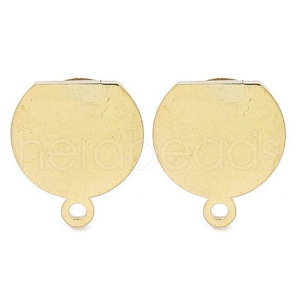 Half Round Ion Plating(IP) 304 Stainless Steel Stud Earring Findings STAS-I206-126G-1
