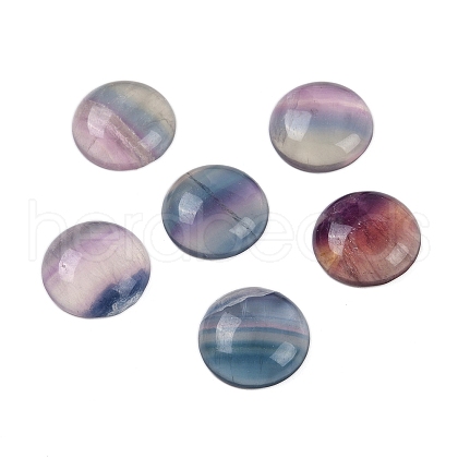 Natural Colorful Fluorite Cabochons G-T020-18mm-36-1