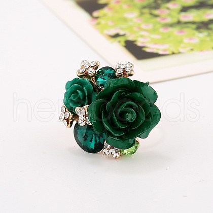 Resin Rose Finger Rings HP1514-3-1