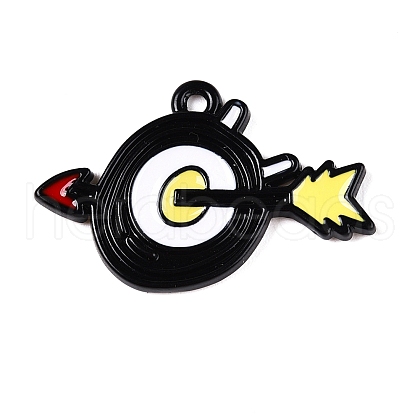 Spray Painted Alloy Enamel Pendants ENAM-T020-24-RS-1