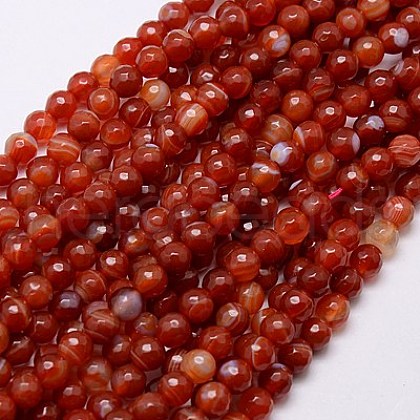 Natural Red Agate Beads Strands G-G581-6mm-22-1