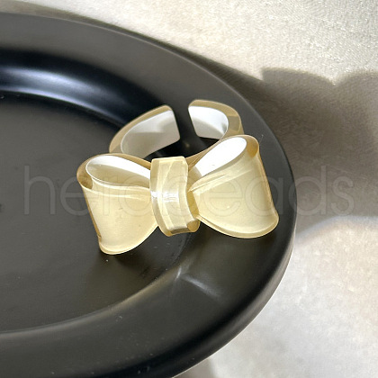 Bowknot Resin Open Cuff Rings for Women FS-WGF25F1-06-1