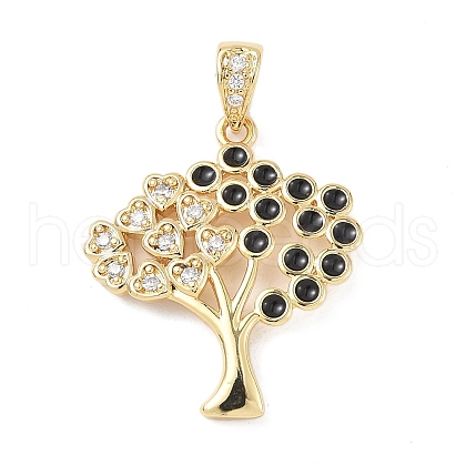 Brass Micro Pave Clear Cubic Zirconia Pendants KK-D357-21A-G-1
