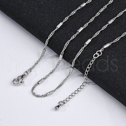 Brass Singapore Chains Necklaces for Women NJEW-D302-04P-1
