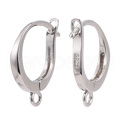 Anti-Tarnish Rhodium Plated 925 Sterling Silver Leverback Earring Findings STER-I017-087P-1