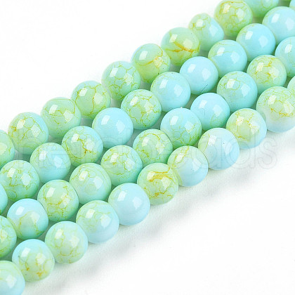 Baking Painted Glass Beads Strands DGLA-N003-4mm-C04-1
