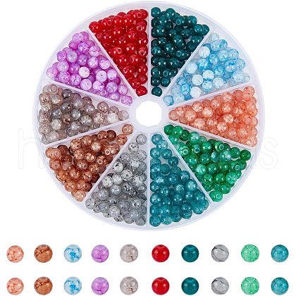  460Pcs 10 Colors Imitation Jade Glass Beads Strands DGLA-NB0001-04-1