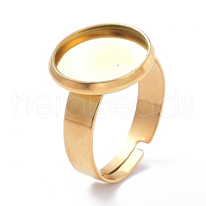 Ion Plating(IP) Adjustable 304 Stainless Steel Finger Rings Components STAS-P291-01C-G-1