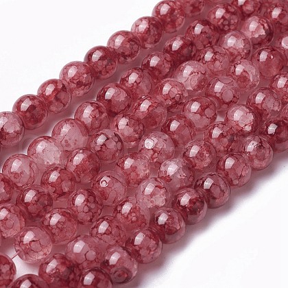 Spray Painted Glass Beads Strands X-GLAA-A038-C-62-1