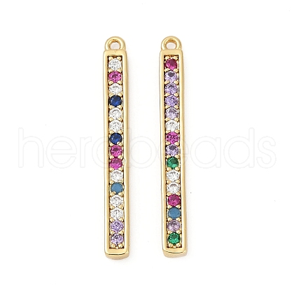 Brass Micro Pave Cubic Zirconia Pendants KK-G526-10G-1
