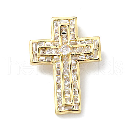 Rack Plating Brass Micro Pave Cubic Zirconia Pendants KK-H443-10G-1