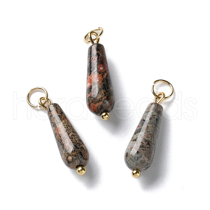 Natural Leopard Skin Jasper Pendants STAS-C120-08G-1