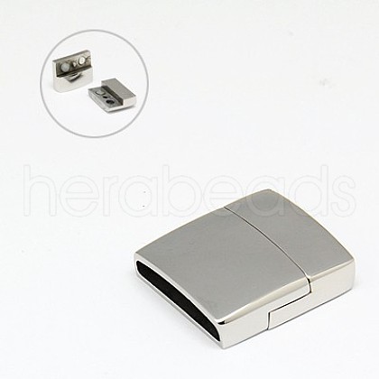 Tarnish Resistant 304 Stainless Steel Magnetic Clasps with Glue-in Ends STAS-I011-13-1