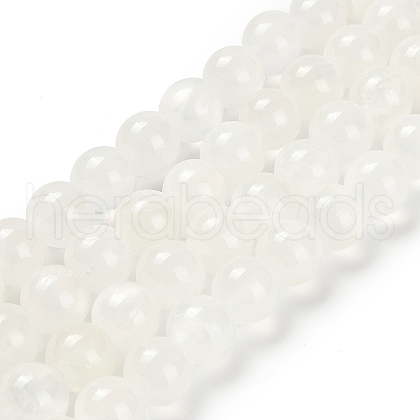Natural White Jade Beads Strands G-B128-A02-04-1