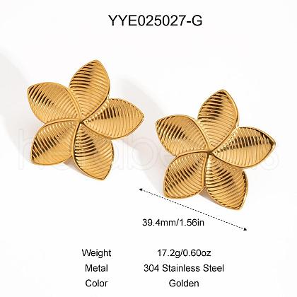Flower Stainless Steel Stud Earrings for Women ZP5459-3-1