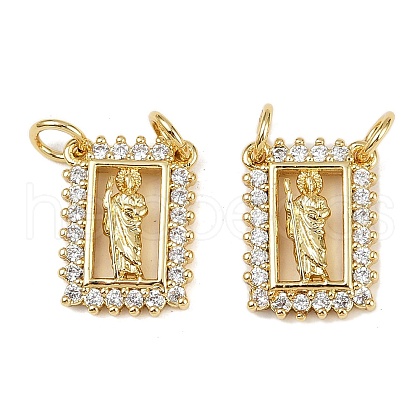 Brass Micro Pave Cubic Zirconia Pendants KK-S526-05G-A-1