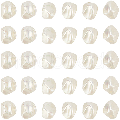 SUNNYCLUE 30Pcs Spray Painted ABS Plastic Beads KY-SC0002-10B-1