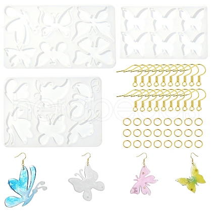 DIY Butterfly Charm Pendant Silicone Molds for DIY Earring Making DIY-YW0009-41-1