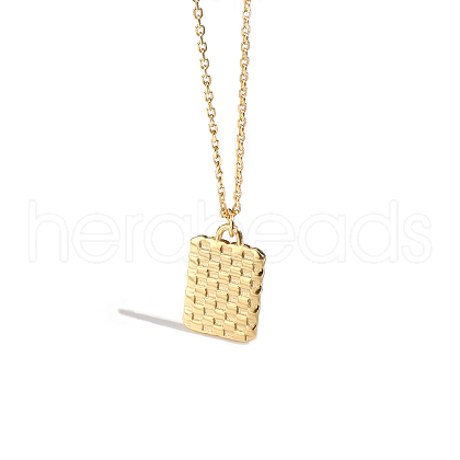 S925 Sterling Silver Rectangle Pendant Necklace CP7907-2-1