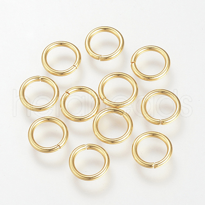 304 Stainless Steel Open Jump Rings X-STAS-Q186-02G-8x1.2-1