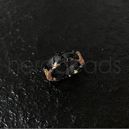 Gold Foil Resin Finger Rings WGDC7A7-03-1